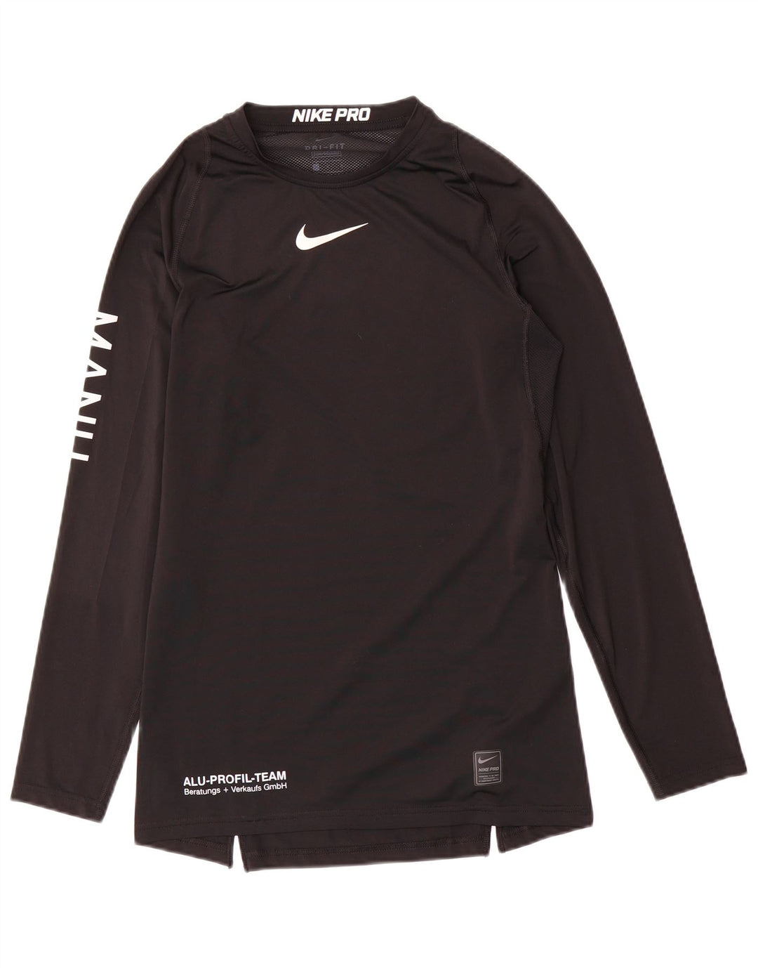Nike muška Dri Fit grafička majica dugih rukava, veliki crni poliester