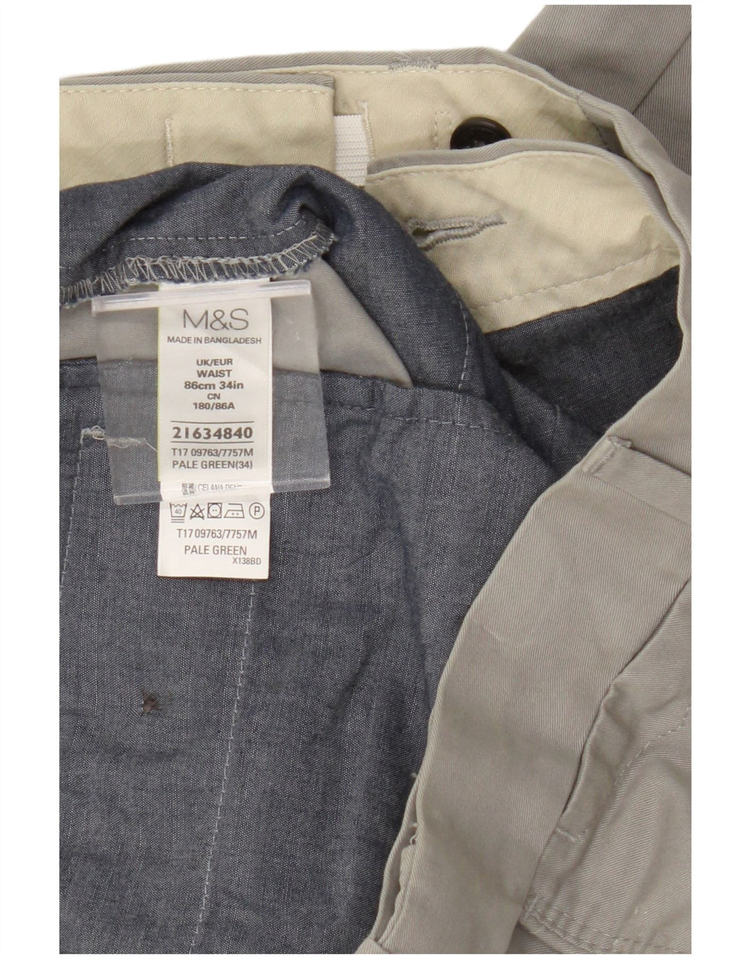 Marks & Spencer muške chino kratke hlače W34 veliki sivi pamuk