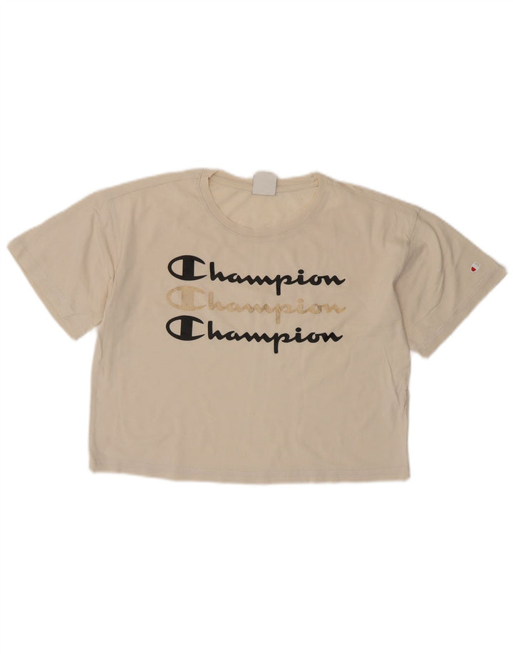CHAMPION Prevelika ženska majica kratkih rukava s grafičkim motivima UK 10 Small Off White