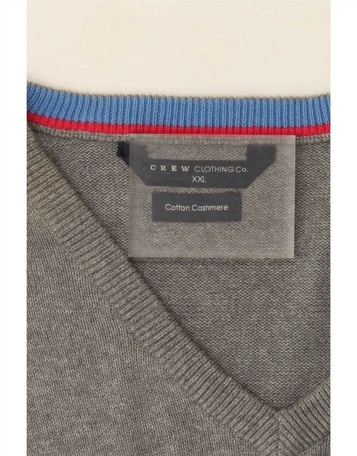 J. Crew muški pulover s V-izrezom 2XL sivi pamuk