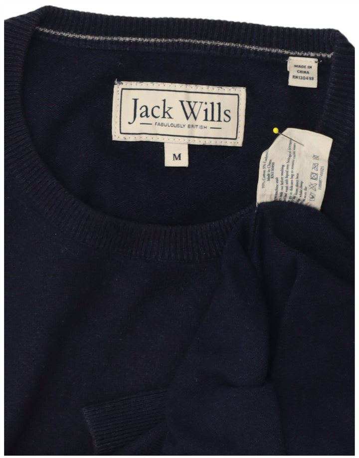 Jack Wills, muški džemper s okruglim izrezom, srednje tamnoplavi pamuk