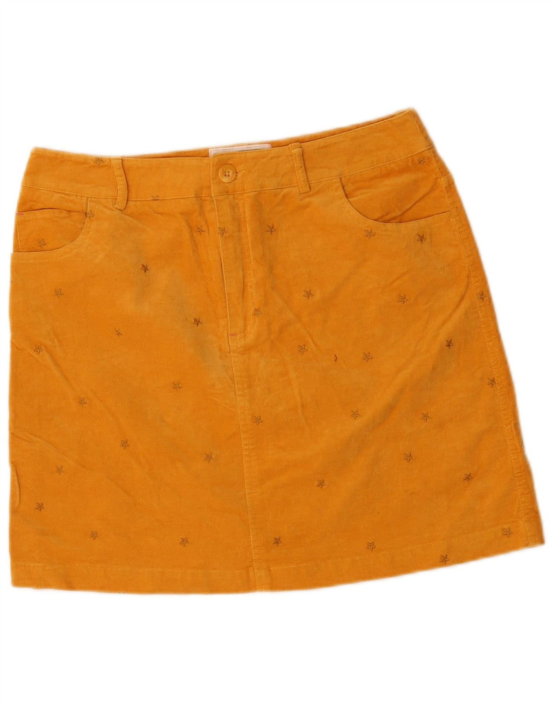 Bijela ženska mini suknja s apstraktnim uzorkom UK 10 mala W30 žuta