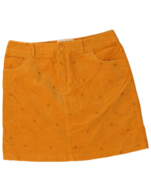 Bijela ženska mini suknja s apstraktnim uzorkom UK 10 mala W30 žuta