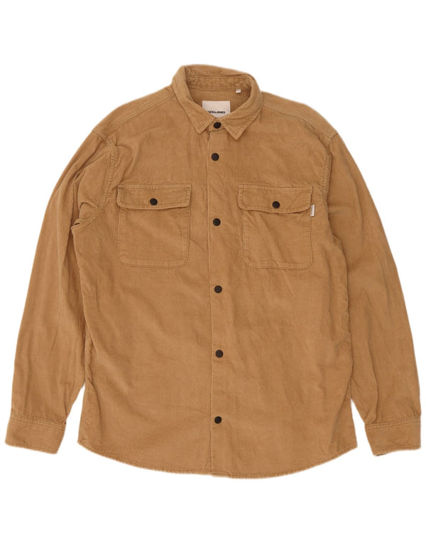 Jack & Jones muška košulja od samta XL bež pamuk