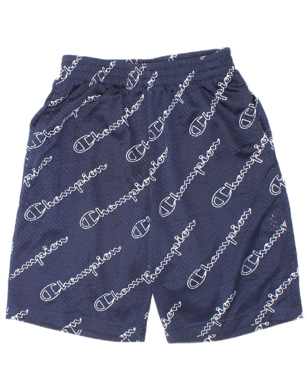 Champion Boys Graphic Sport Shorts 9-10 Years Medium Navy Blue Poliester