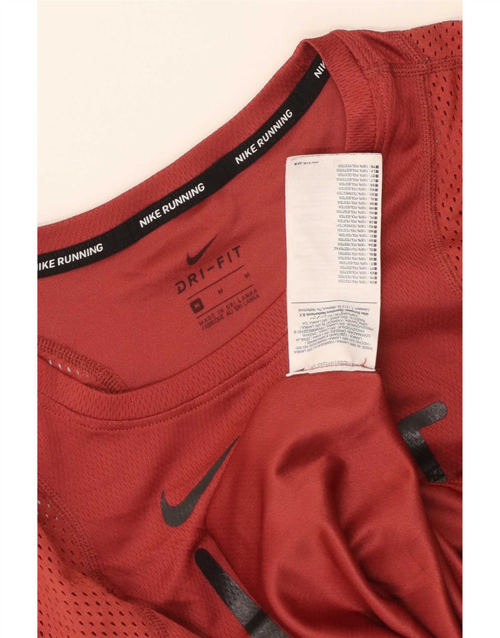 Nike Ženska majica kratkih rukava Dri Fit Running Graphic T-Shirt Top UK 12 Medium Red Poliester