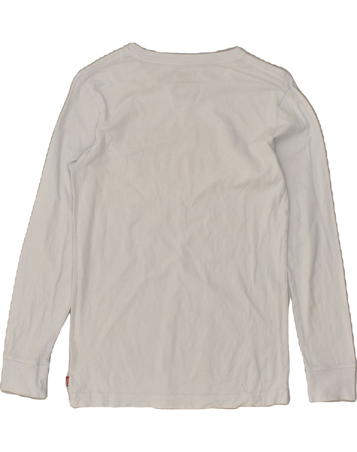 LEVI'S Boys Graphic Top Long Sleeve 13-14 Years White Vintage Levi's and Second-Hand Levi's from Messina Hembry 