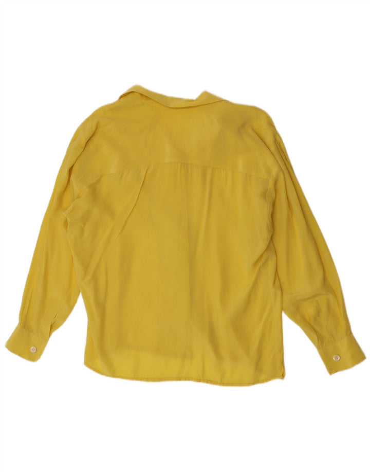 Vintage ženska košulja bluza UK 16 velika žuta svila
