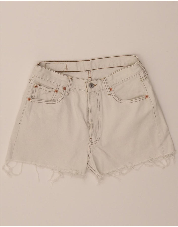 LEVI'S Womens Denim Shorts W28 Medium White Vintage Levi's and Second-Hand Levi's from Messina Hembry 