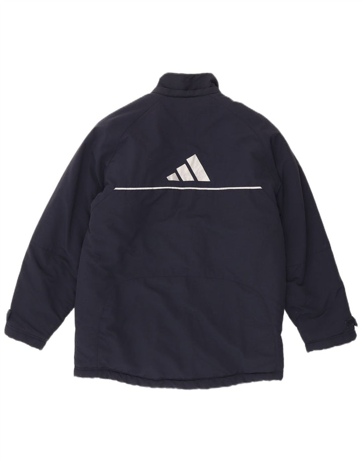Adidas dječačka jakna s grafičkom vjetrovkom 13-14 godina tamnoplava poliamidna