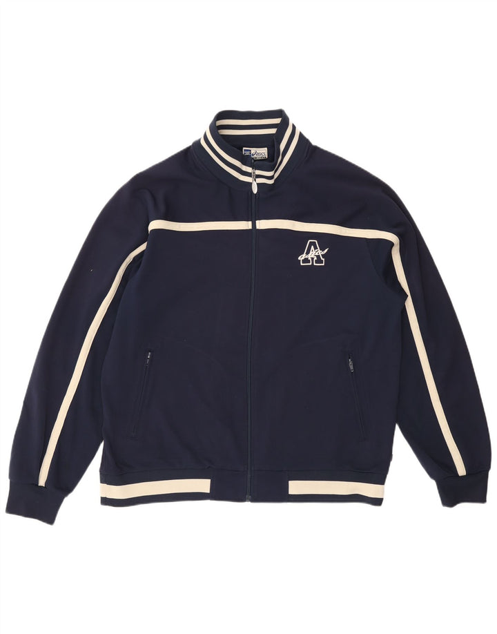 ASICS muška trenirka gornja jakna XL tamnoplavi poliester u boji