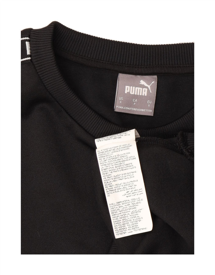 PUMA Mens Graphic Sweatshirt Jumper Small Black Polyester Vintage Puma and Second-Hand Puma from Messina Hembry 