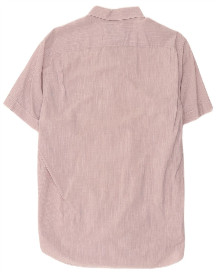 Massimo Dutti muška košulja kratkih rukava srednje ružičaste pamučne pruge