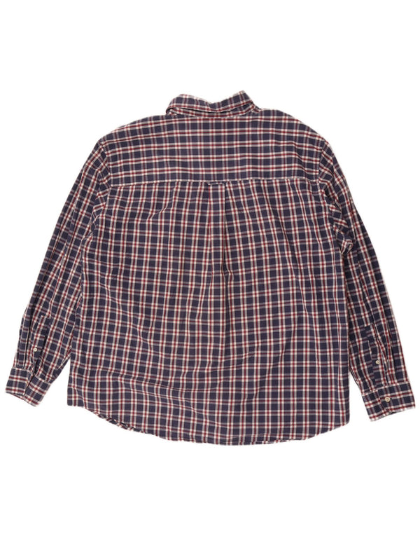 Chaps muška košulja za jednostavno održavanje 2XL tamnoplavi karirani pamuk