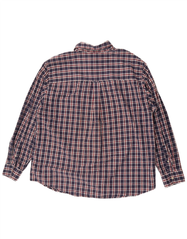 Chaps muška košulja za jednostavno održavanje 2XL tamnoplavi karirani pamuk