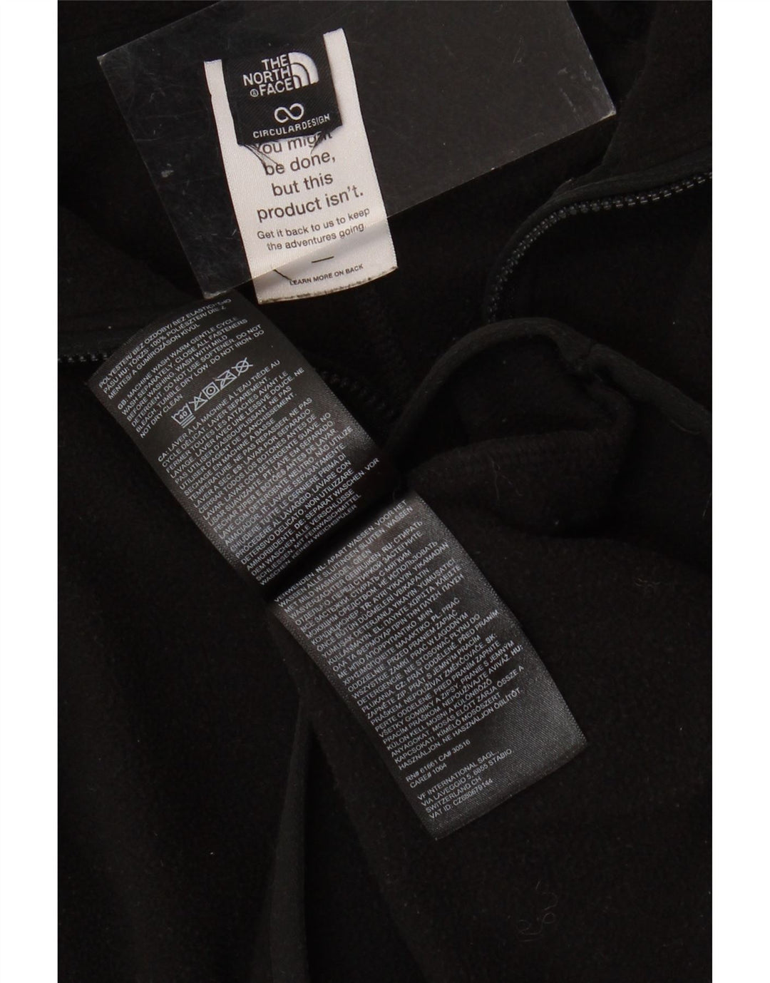 THE NORTH FACE Džemper od flisa s patentnim izrezom za djevojčice 12-13 godina, crni poliester