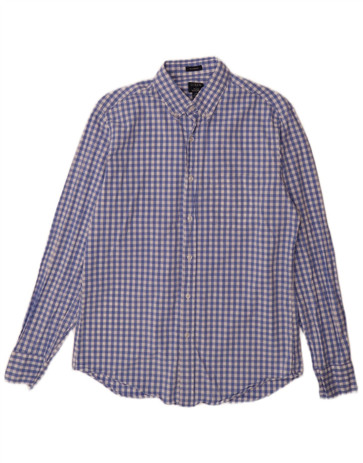 J. CREW Muška klasična košulja srednje plave boje gingham pamuka