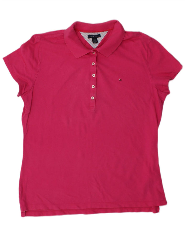 TOMMY HILFIGER ženska polo majica UK 18 XL ružičasti pamuk