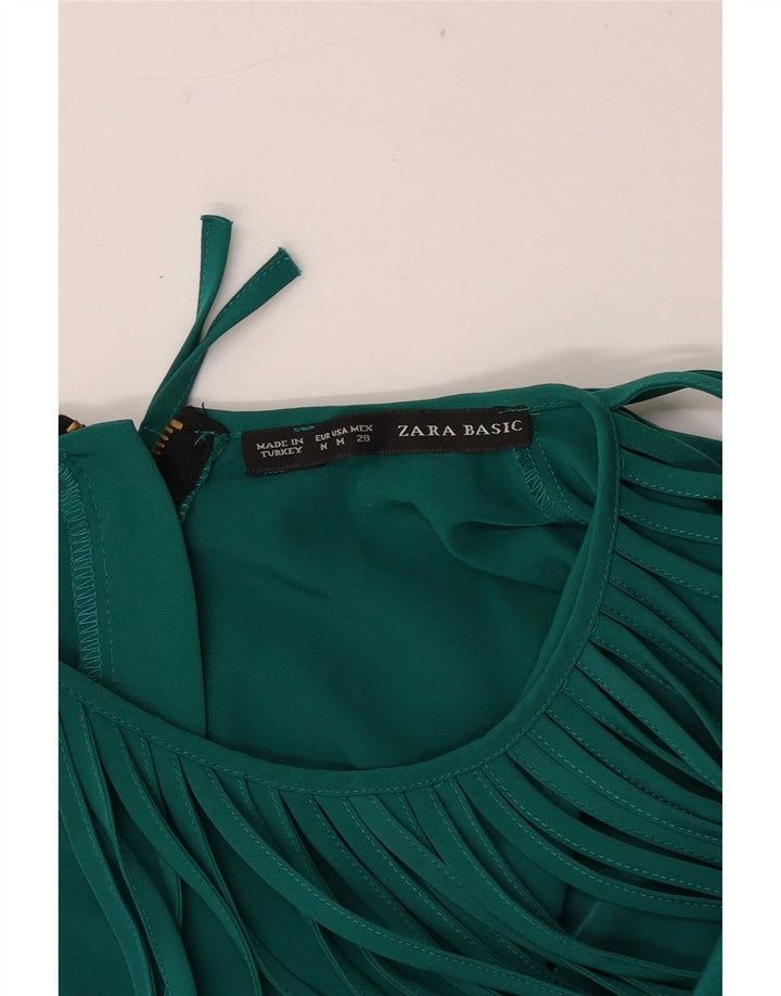 Zara ženska duga haljina bez rukava UK 12 Srednje zelena