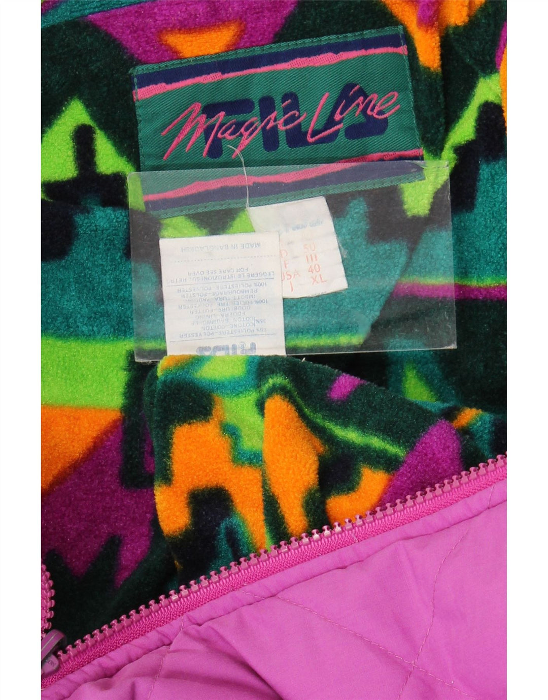 Fila muška prošivena jakna Magic Line EU 50 veliki ružičasti poliester