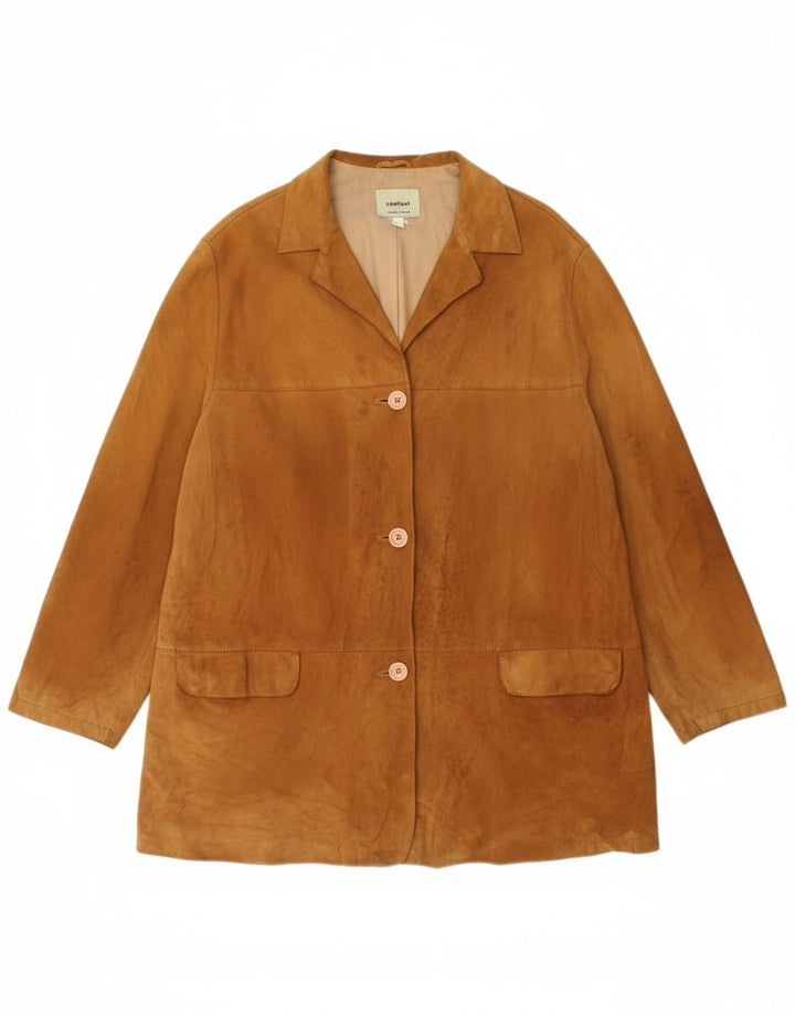 CONBIPEL Womens Suede Jacket IT 50 XL Brown Leather