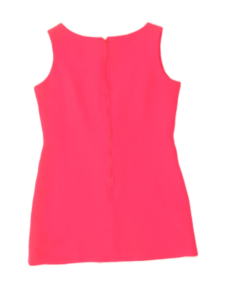 VINTAGE Womens Sleeveless Basic Dress UK 14 Medium Pink Vintage Vintage and Second-Hand Vintage from Messina Hembry 