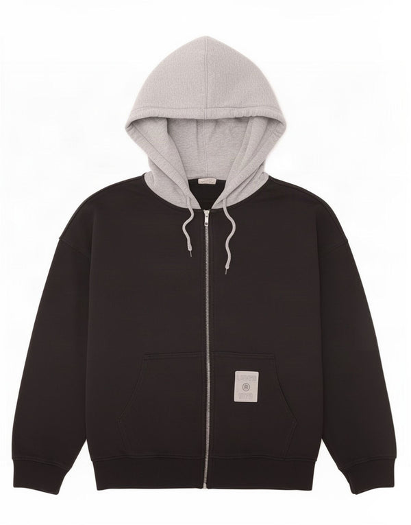 Levi's Womens Graphic Zip Hoodie Sweater UK 10 Small Black Colourblock