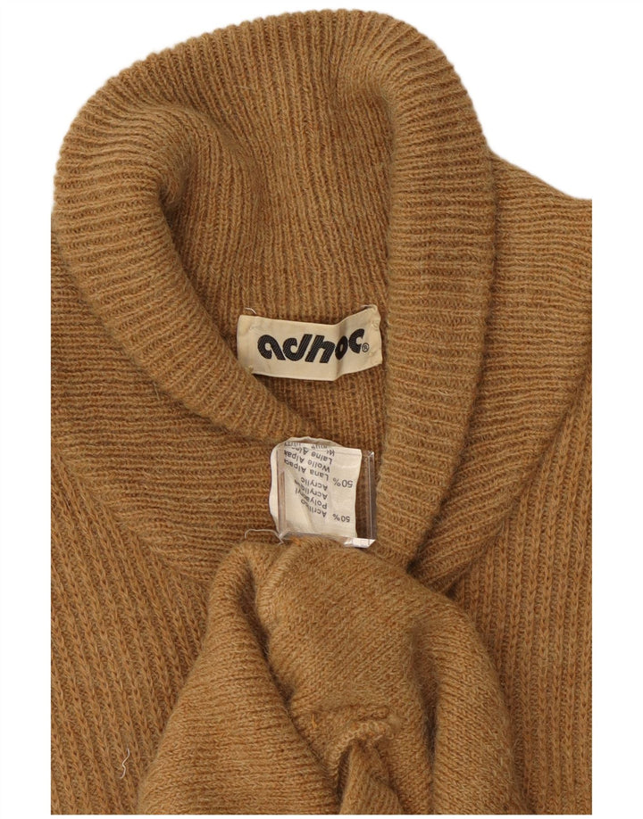 Vintage muški kardigan pulover srednje bež boje od akrila