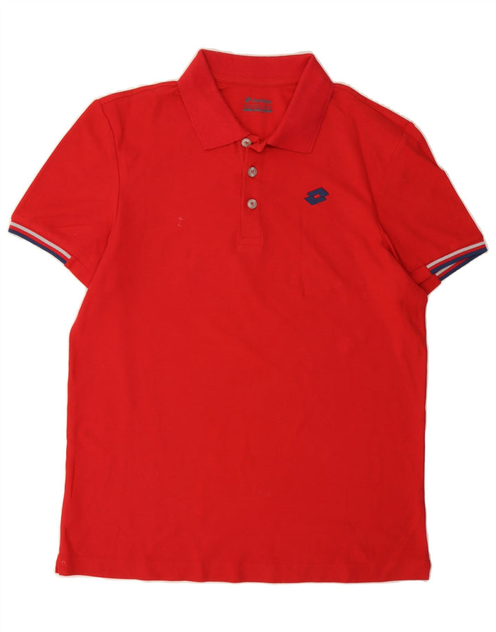 LOTTO Mens Polo Shirt Large Red Cotton Vintage Lotto and Second-Hand Lotto from Messina Hembry 