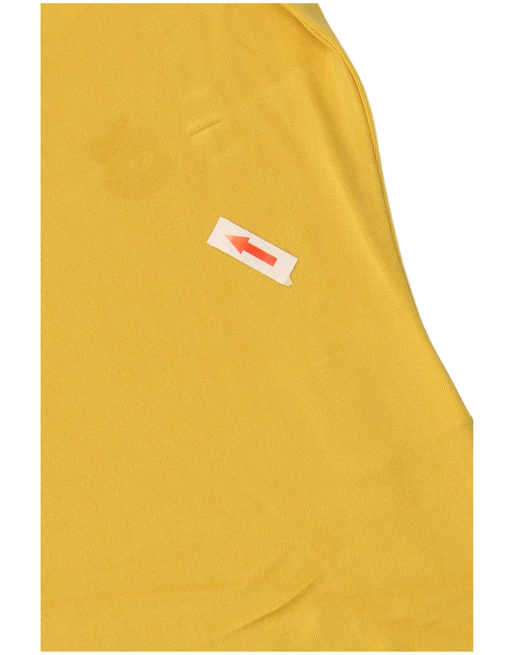 VINTAGE ženska majica kratkih rukava UK 16 Velika žuta svila