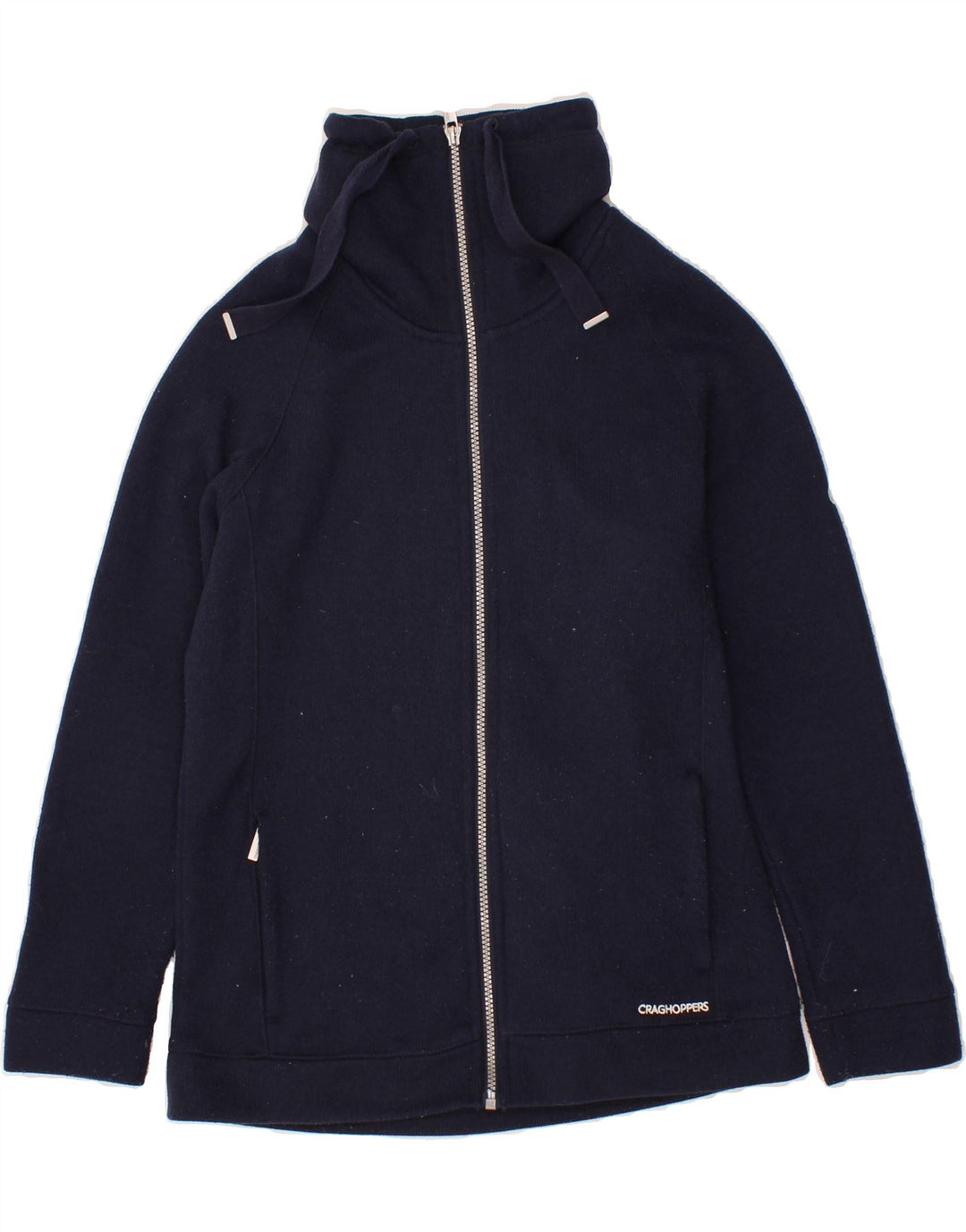 CRAGHOPPERS Womens Cardigan Sweater UK 10 Small Navy Blue Polyester Vintage CRAGHOPPERS and Second-Hand CRAGHOPPERS from Messina Hembry 