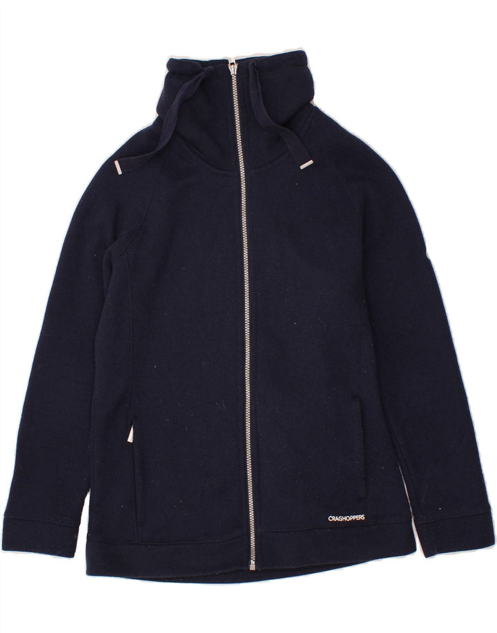 CRAGHOPPERS Womens Cardigan Sweater UK 10 Small Navy Blue Polyester Vintage CRAGHOPPERS and Second-Hand CRAGHOPPERS from Messina Hembry 