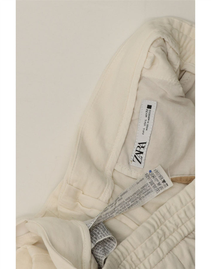Zara muške chino kratke hlače Large W32 bijeli pamuk