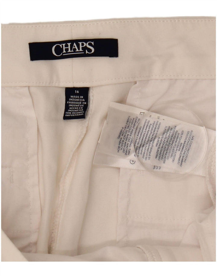 Chaps Ženske ležerne kratke hlače UK 16 Large W36 Bijeli pamuk