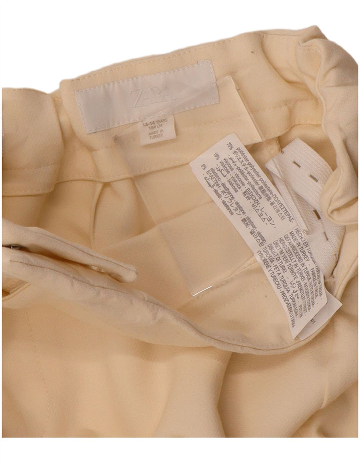 Ležerne hlače visokog struka ZARA za djevojčice 13-14 godina W26 L28 sivobijele