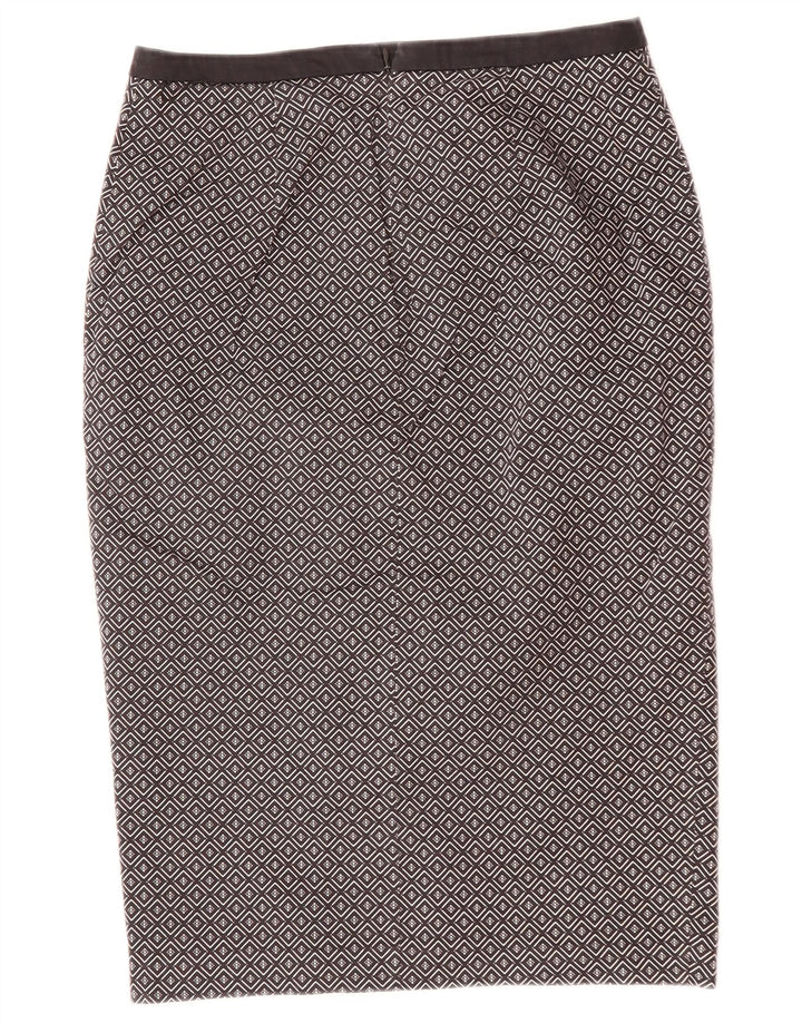 Oasis ženska midi suknja UK 10 mala W29 crna geometrijska