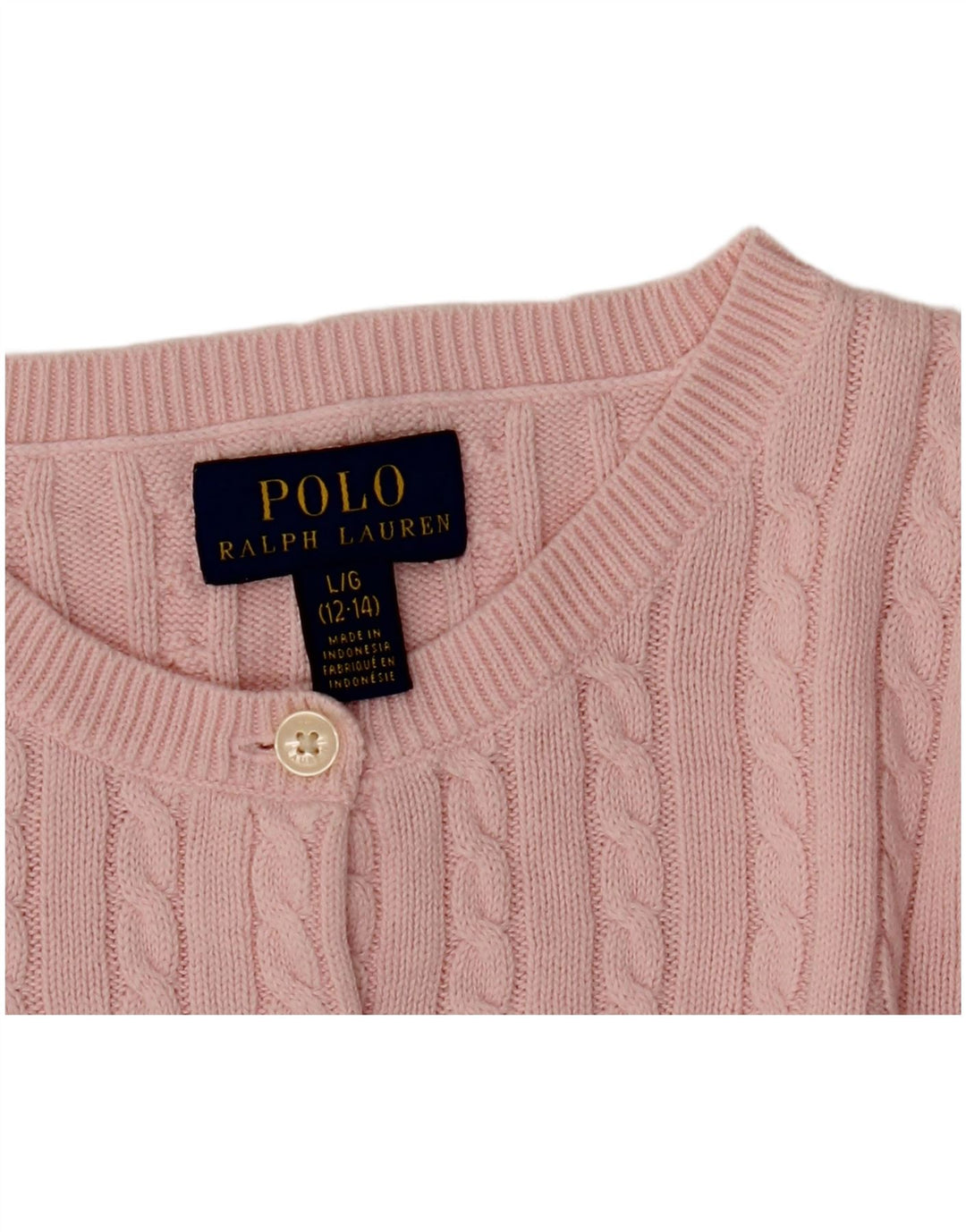 Pulover s kardiganom za djevojčice POLO RALPH LAUREN 12-13 godina veliki ružičasti