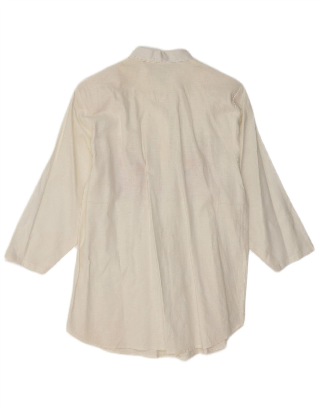 VINTAGE Ženska košulja bluza 3/4 rukava UK 14 Srednje bijela cvjetna