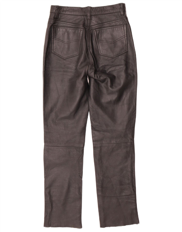 VINTAGE ženske uske kožne hlače W28 L30 crne