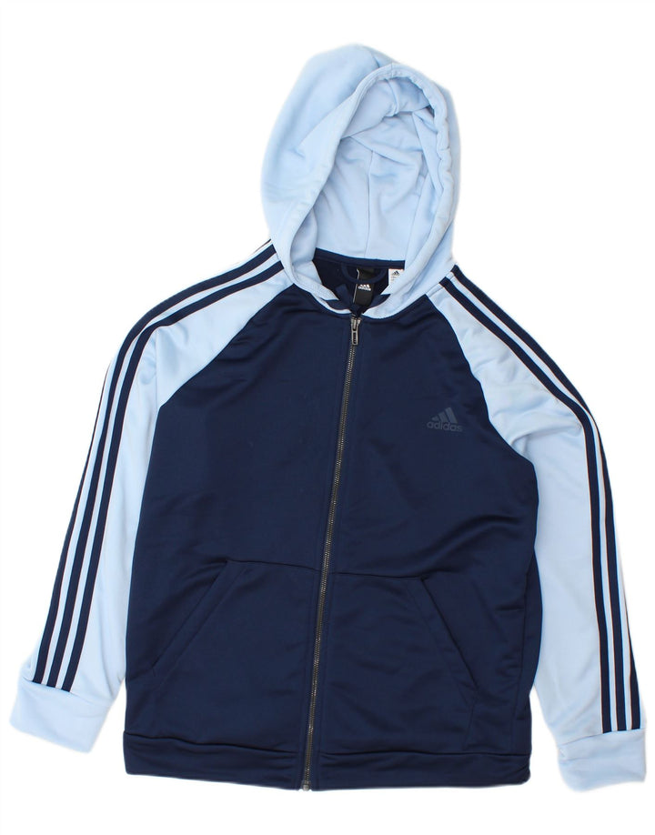 ADIDAS ženski pulover s kapuljačom na patentni zatvarač UK 20/22 XL tamnoplava boja