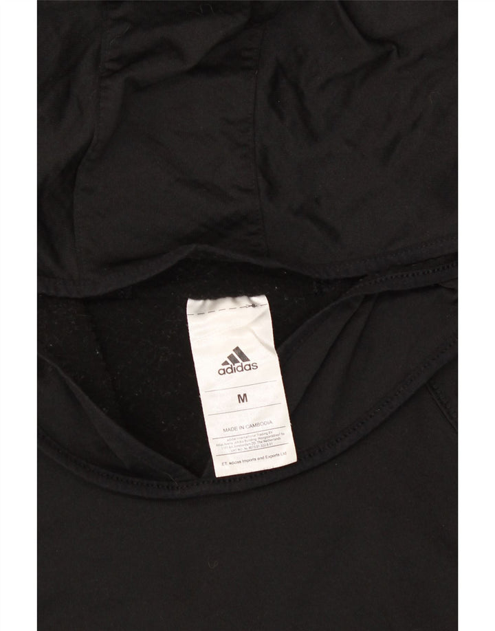 ADIDAS Womens Hooded Top Long Sleeve UK 12 Medium Black Polyester Vintage Adidas and Second-Hand Adidas from Messina Hembry 