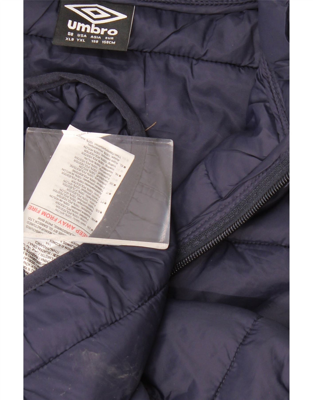 Podstavljena jakna za dječake UMBRO 13-14 godina XL tamnoplavi najlon