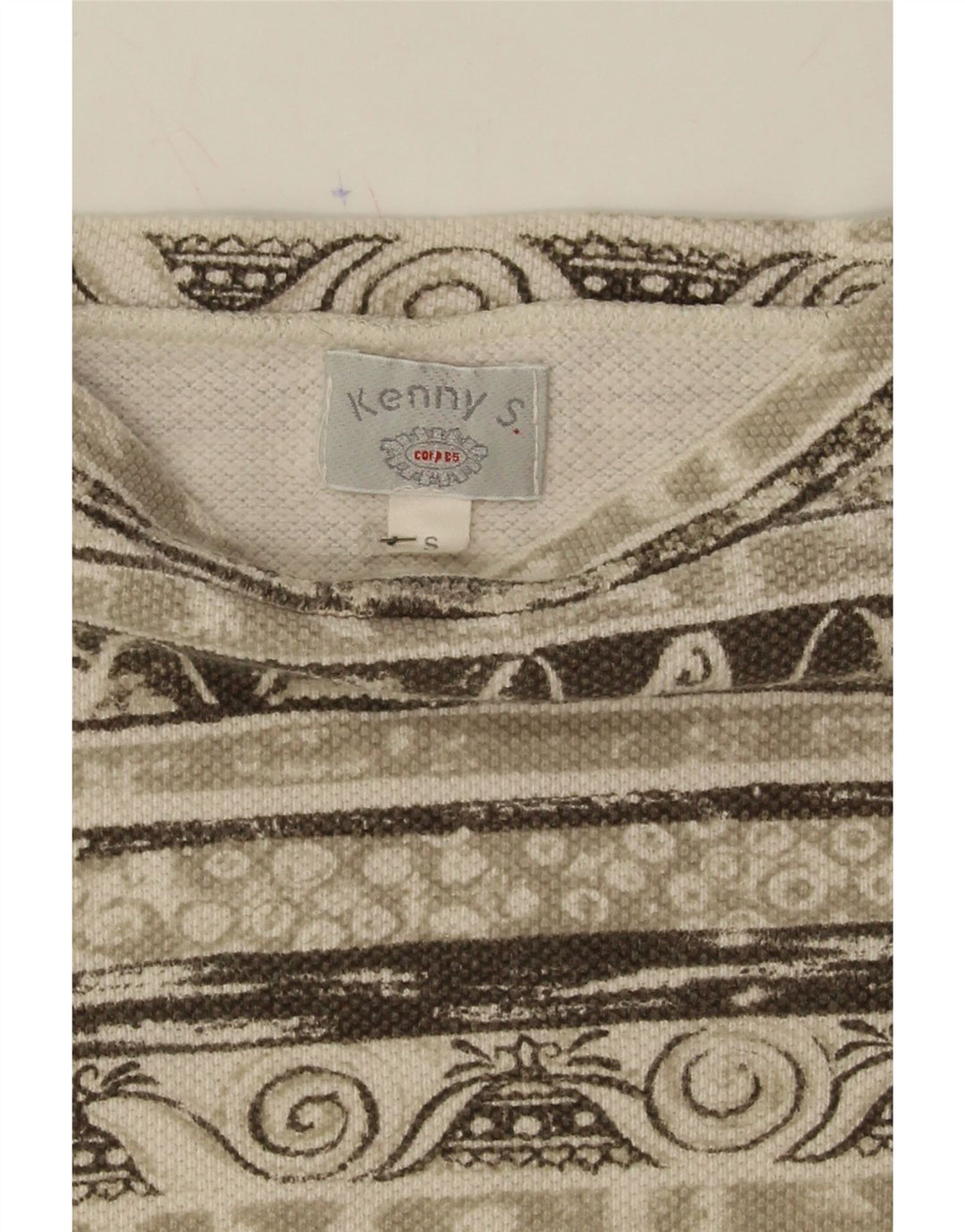 VINTAGE Womens Oversized Sweatshirt Jumper UK 10 Small Grey Fair Isle Vintage Vintage and Second-Hand Vintage from Messina Hembry 