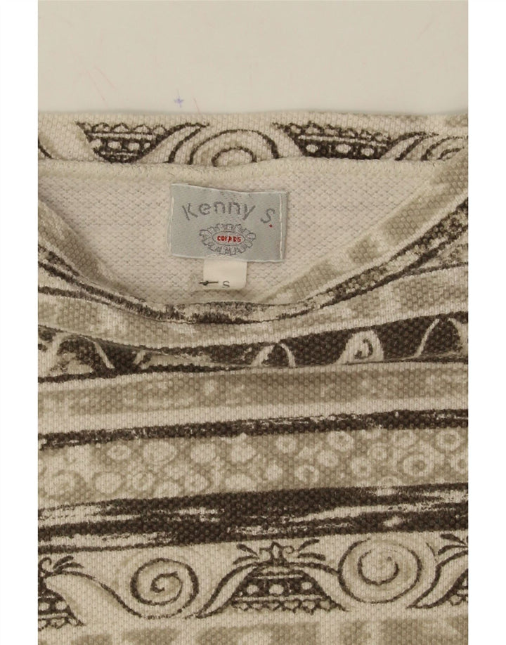 VINTAGE Womens Oversized Sweatshirt Jumper UK 10 Small Grey Fair Isle Vintage Vintage and Second-Hand Vintage from Messina Hembry 