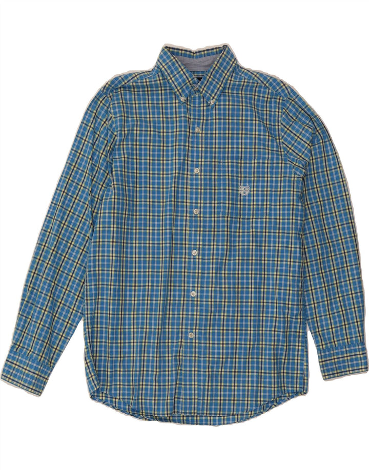 CHAPS Mens Easy Care Shirt Small Blue Check Cotton Vintage Chaps and Second-Hand Chaps from Messina Hembry 