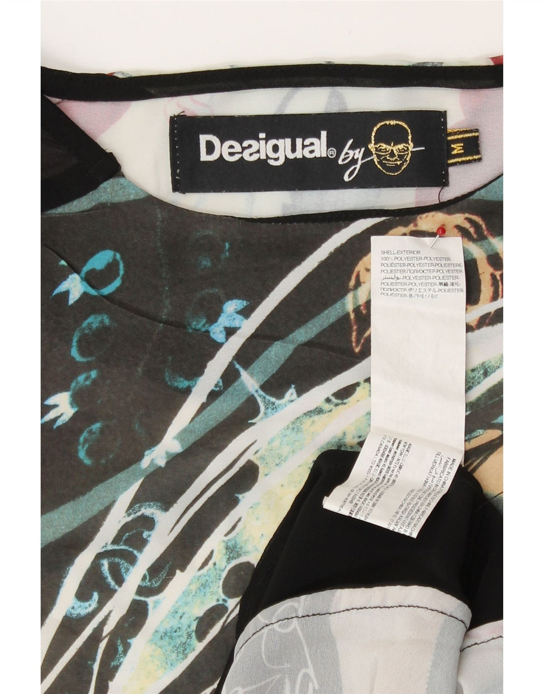 Desigual ženska prozirna majica kratkih rukava UK 14 srednje raznobojna