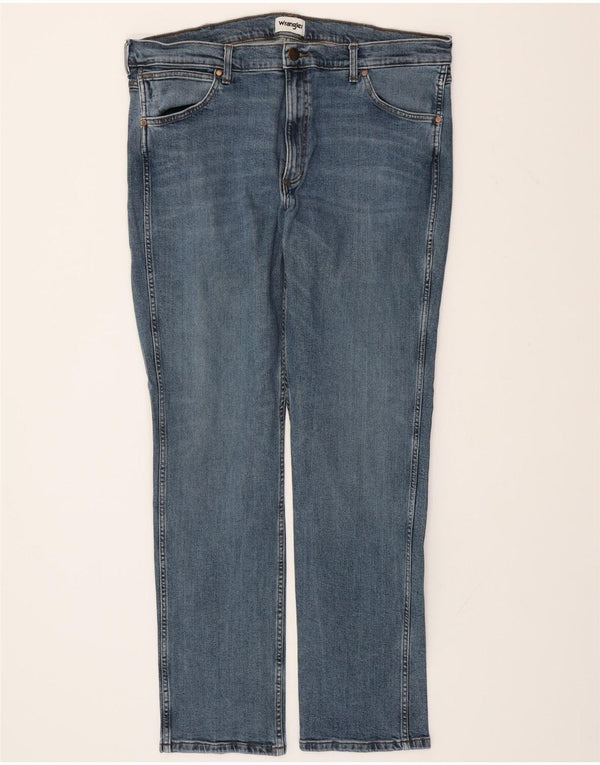 WRANGLER Muške Greensboro ravne traperice W40 L34 plavi pamuk