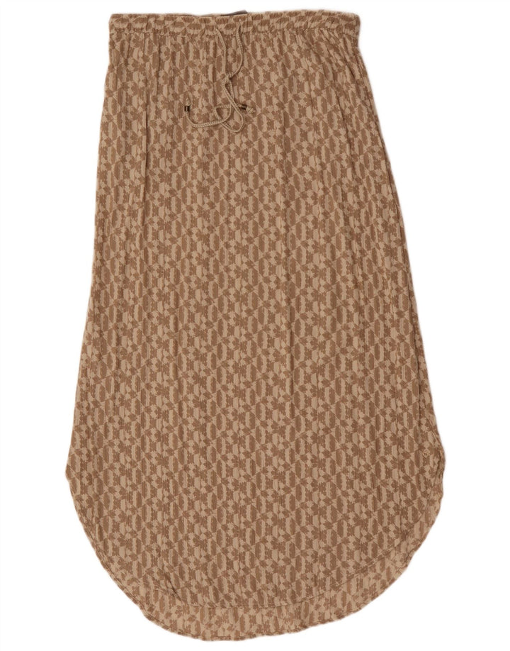 Eddie Bauer ženska maksi suknja UK 14 srednje W30 bež geometrijski rajon