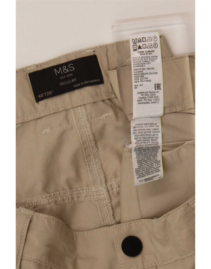 Marks & Spencer muške kargo hlače regularnog kroja W40 L29 bež pamuk