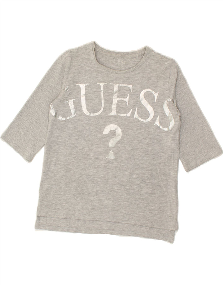 GUESS Girls Graphic Top 3/4 Sleeve 6-7 Years Grey Vintage Guess and Second-Hand Guess from Messina Hembry 